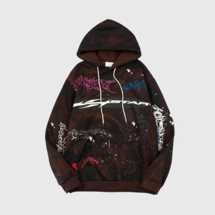 Hellstar Graffiti Brown Hoodie