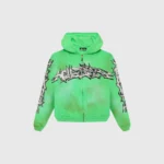 Hellstar Graffiti Zip-Up Green Hoodie