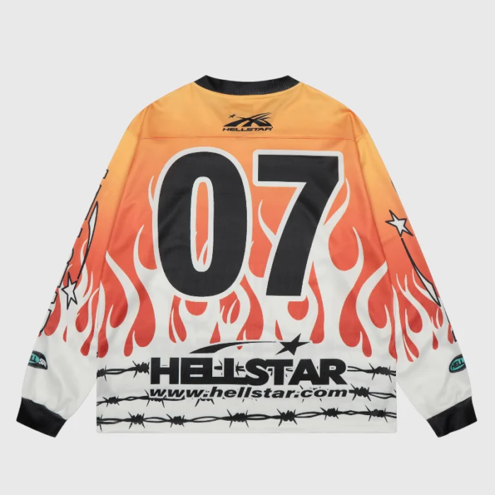 Hellstar Logo URL Printed Mesh Long Sleeve Tee - Image 2