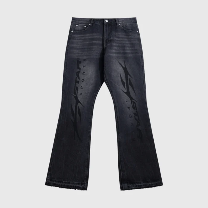 Hellstar "Sports Star" Graphic Print Black Jeans
