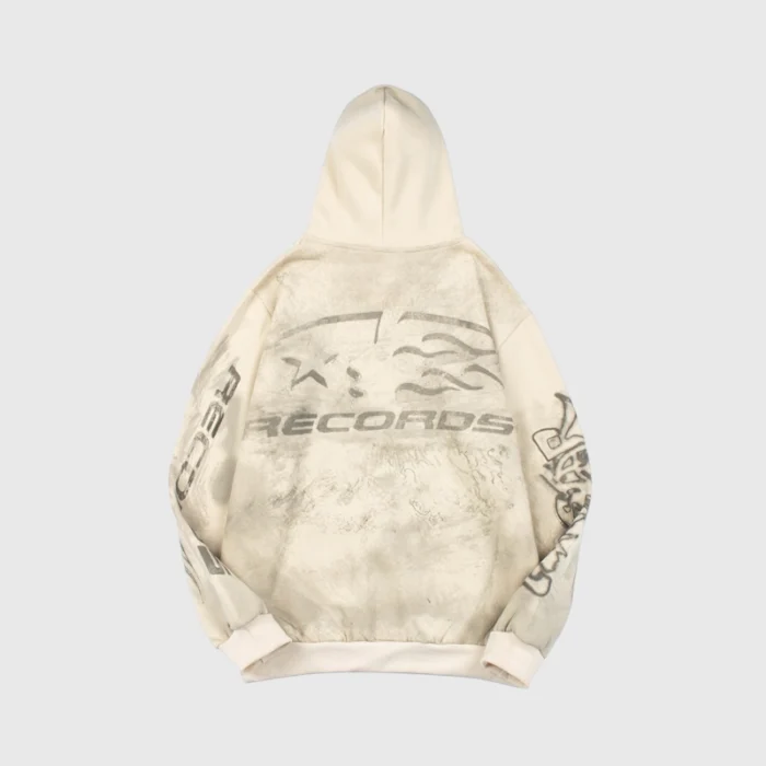 Hellstar HStar Records Hoodie 'Cream' - Image 2