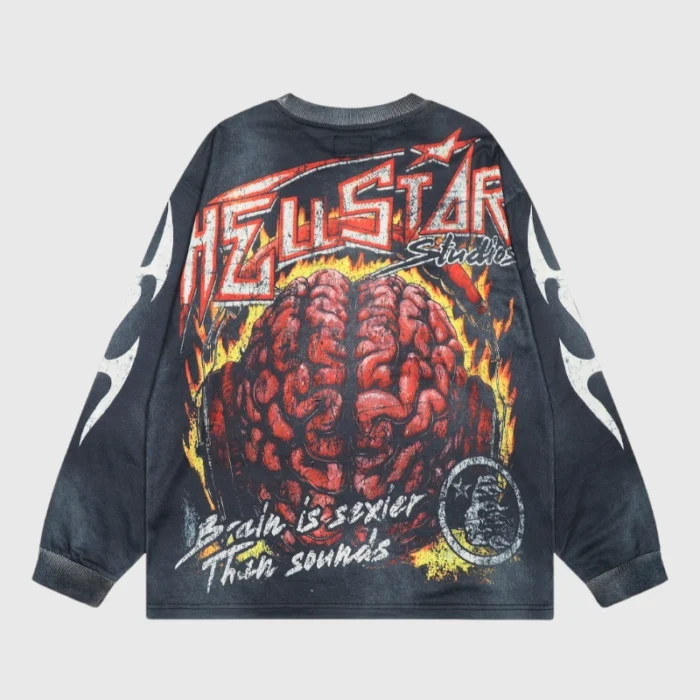 HellStar "Brain is sexier Than sounds" Graphic Long Sleeve - Image 2