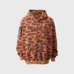 Hellstar Sunfaded Cheetah Zip-Up Hoodie Front