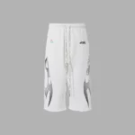 Hellstar Gradient Flame 3/4 Shorts White