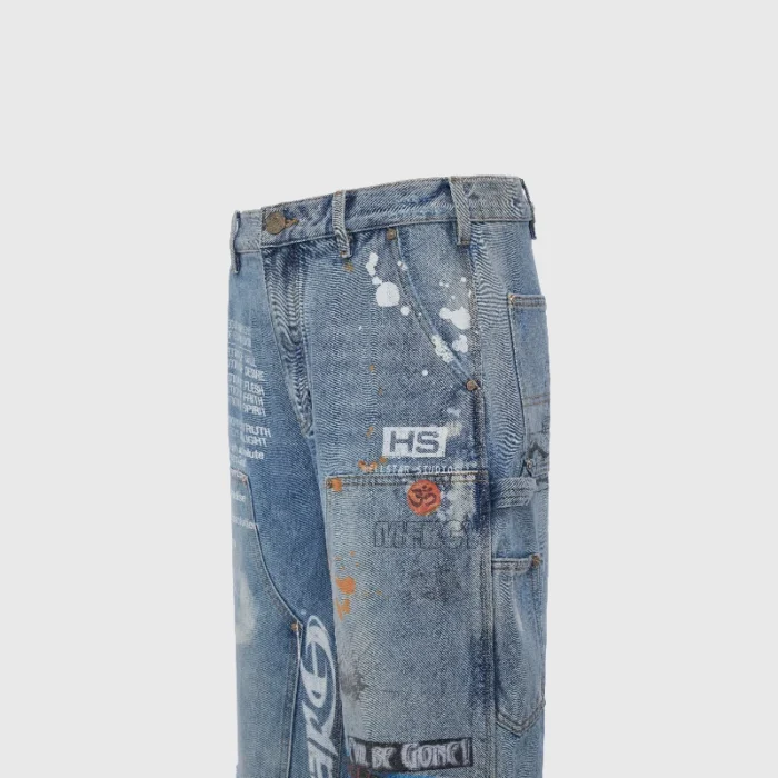 Hellstar Scribble Carpenter Denim Short