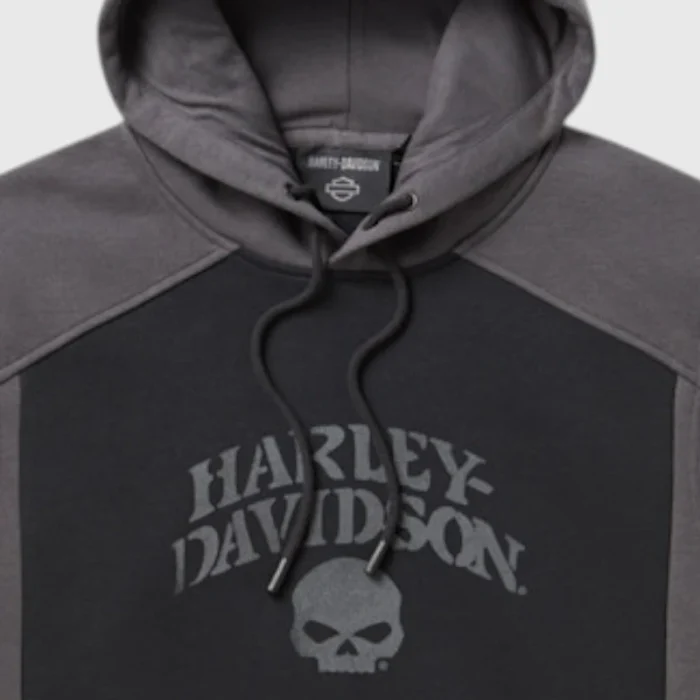 H-D Willie G Skull Sleeveless Hoodie dark grey