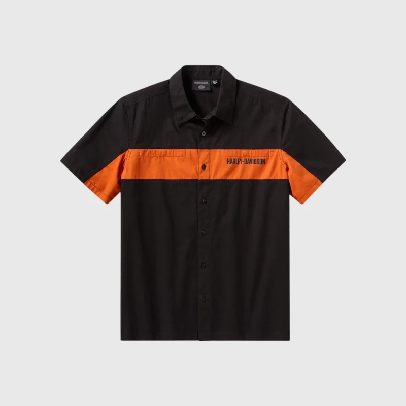 H-D Essential Color Blocked Mechanics Shirt black