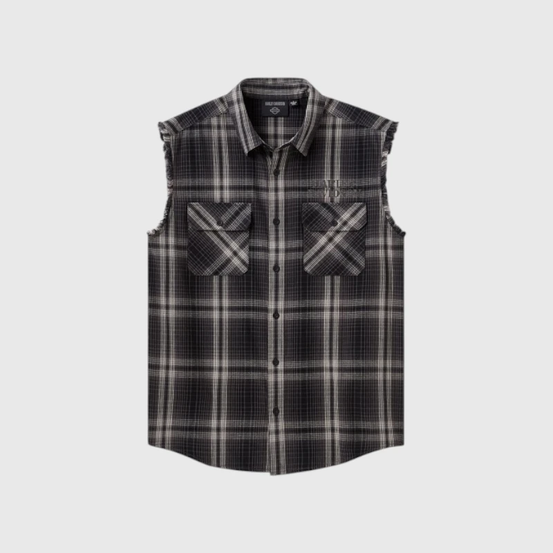 H-D Willie G Skull Aloha Sleaeveless Shirt black