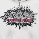 Hellstar Records Glitter Zip Up White Hoodie