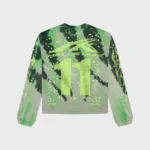 Hellstar Tye-Dye Moto Long-Sleeve Sweater green