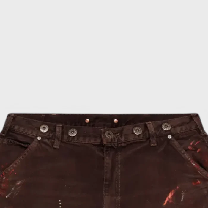 Hellstar Studded Denim Shorts Brown
