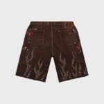 Hellstar Studded Denim Shorts Brown