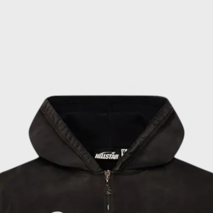 Hellstar Logo Zip-Up Black Hoodie