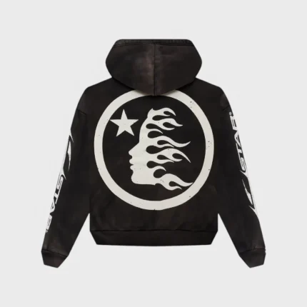 Hellstar Logo Zip-Up Black Hoodie