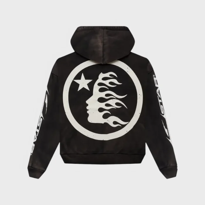 Hellstar Logo Zip-Up Black Hoodie