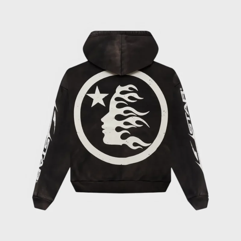 Hellstar Logo Zip-Up Black Hoodie