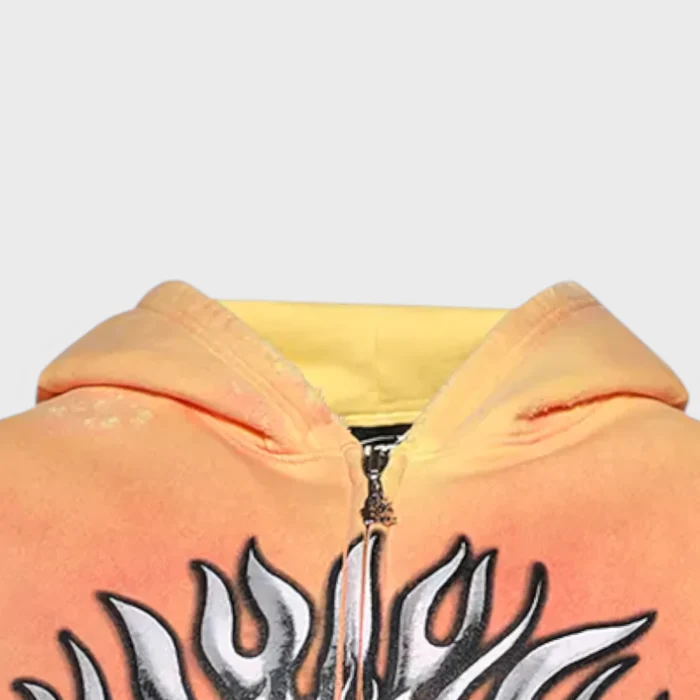 Hellstar Sun Zip-Up Orange Hoodie