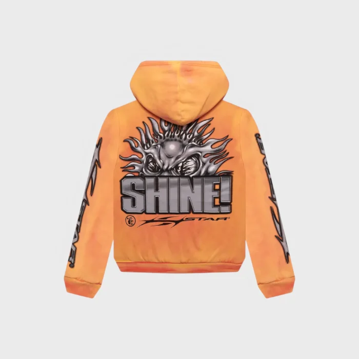 Hellstar Sun Zip-Up Orange Hoodie