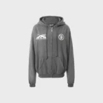 Hellstar Hs Logo Zip-Up Hoodie grey