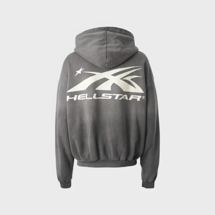 Hellstar Hs Logo Zip-Up Hoodie grey