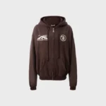 Hellstar Hs Logo Zip-Up Hoodie brown