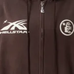 Hellstar Hs Logo Zip-Up Hoodie brown