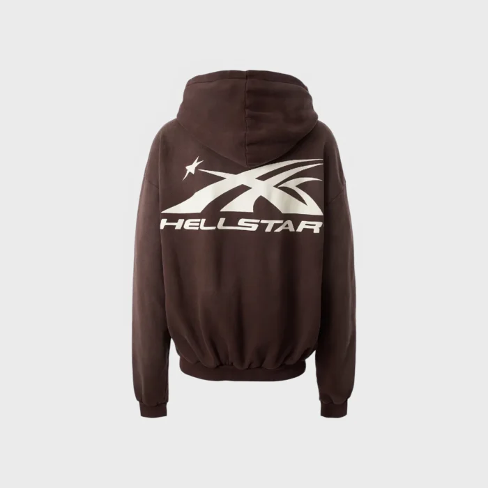 Hellstar Hs Logo Zip-Up Hoodie brown