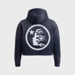 Hellstar Logo Zip Navy Up Sweatshirt Vintage