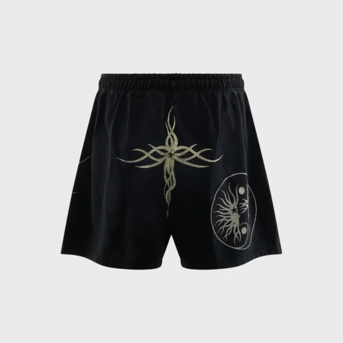 Hellstar Flame Yang Shorts black