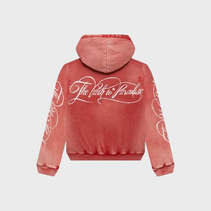 Hellstar Path To Paradise Zip-Up Red Hoodie