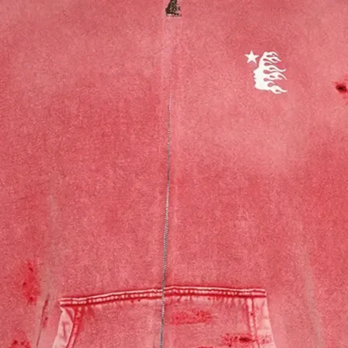 Hellstar Path To Paradise Zip-Up Red Hoodie