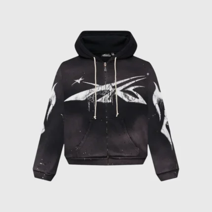 Hellstar Spiderweb Sport Logo Zip-Up Hoodie Front