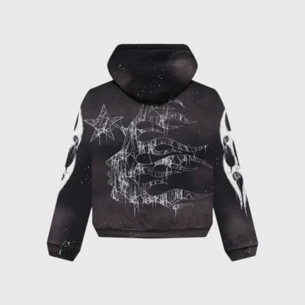 Hellstar Spiderweb Sport Logo Zip-Up Hoodie Back