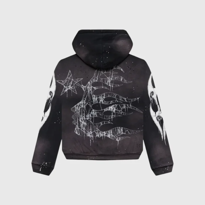 Hellstar Spiderweb Sport Logo Zip-Up Hoodie Back