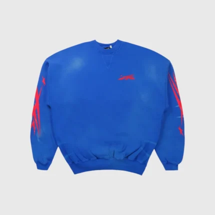 Hellstar Sports Crewneck Blue Sweater Front