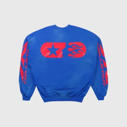 Hellstar Sports Crewneck Blue Sweater Back