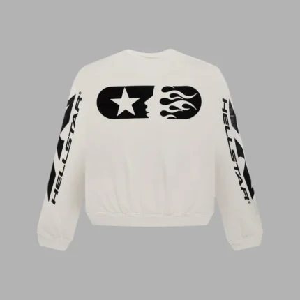 Hellstar Sports Crewneck White Sweater Back