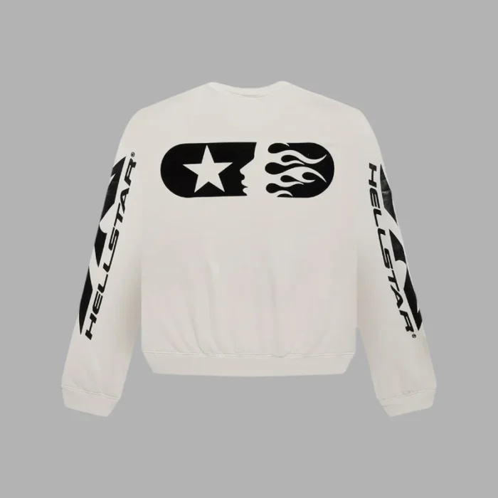 Hellstar Sports Crewneck White Sweater Back